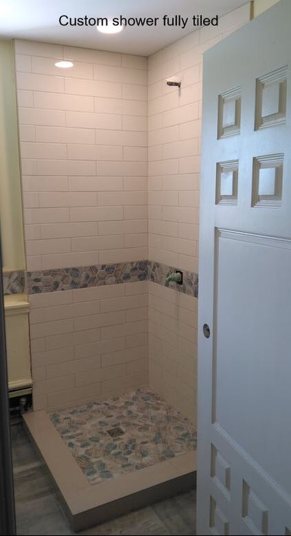 fully tiled custom shower