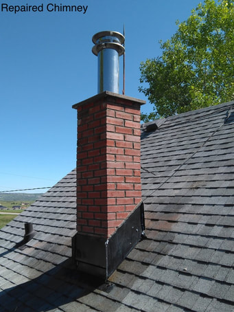 Rebuilt brick chimney
