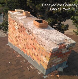 Decayed chimney cap crown